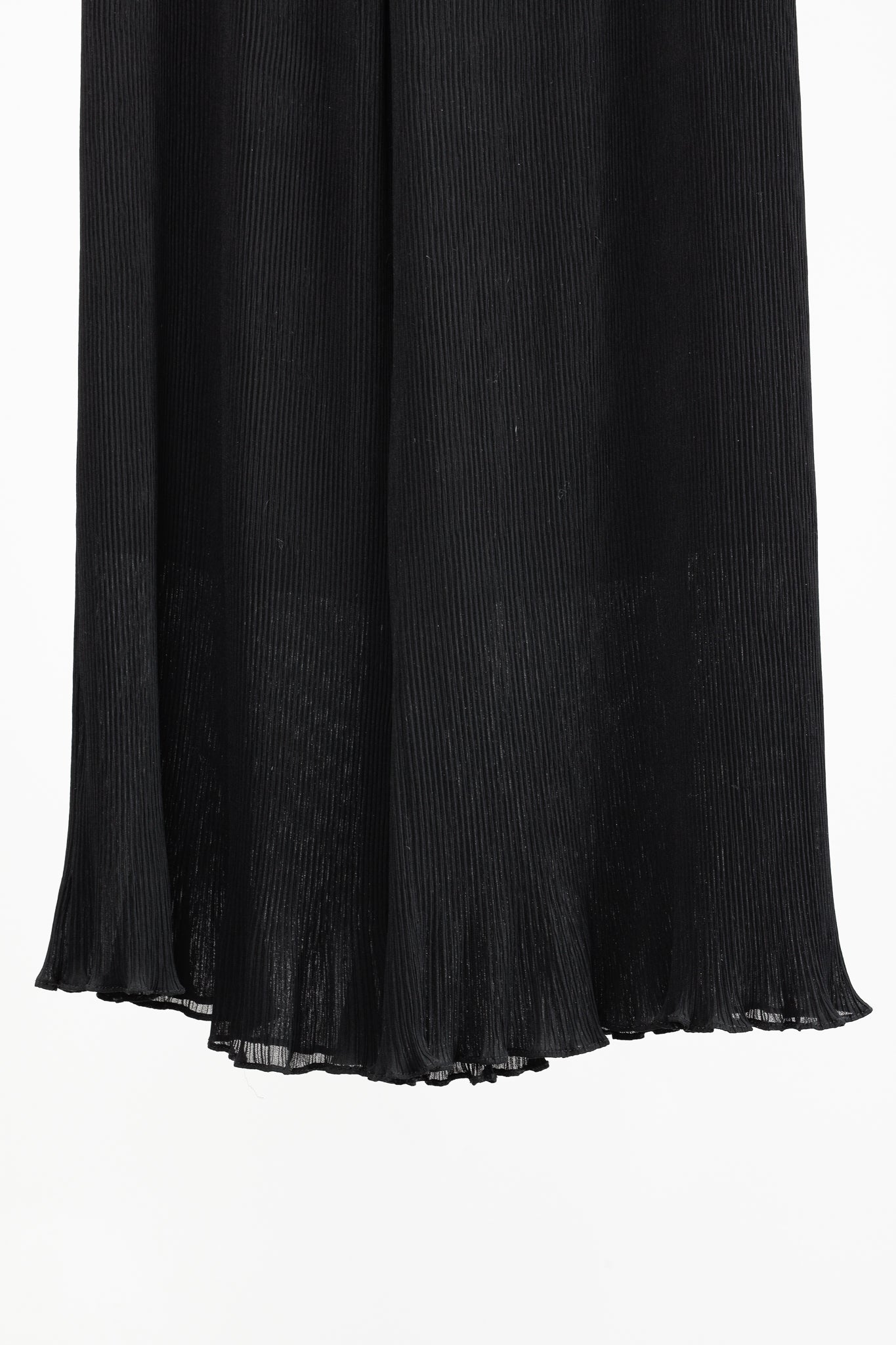 McQ Black Pleated Wide-Leg Lettuce-Hem Pants