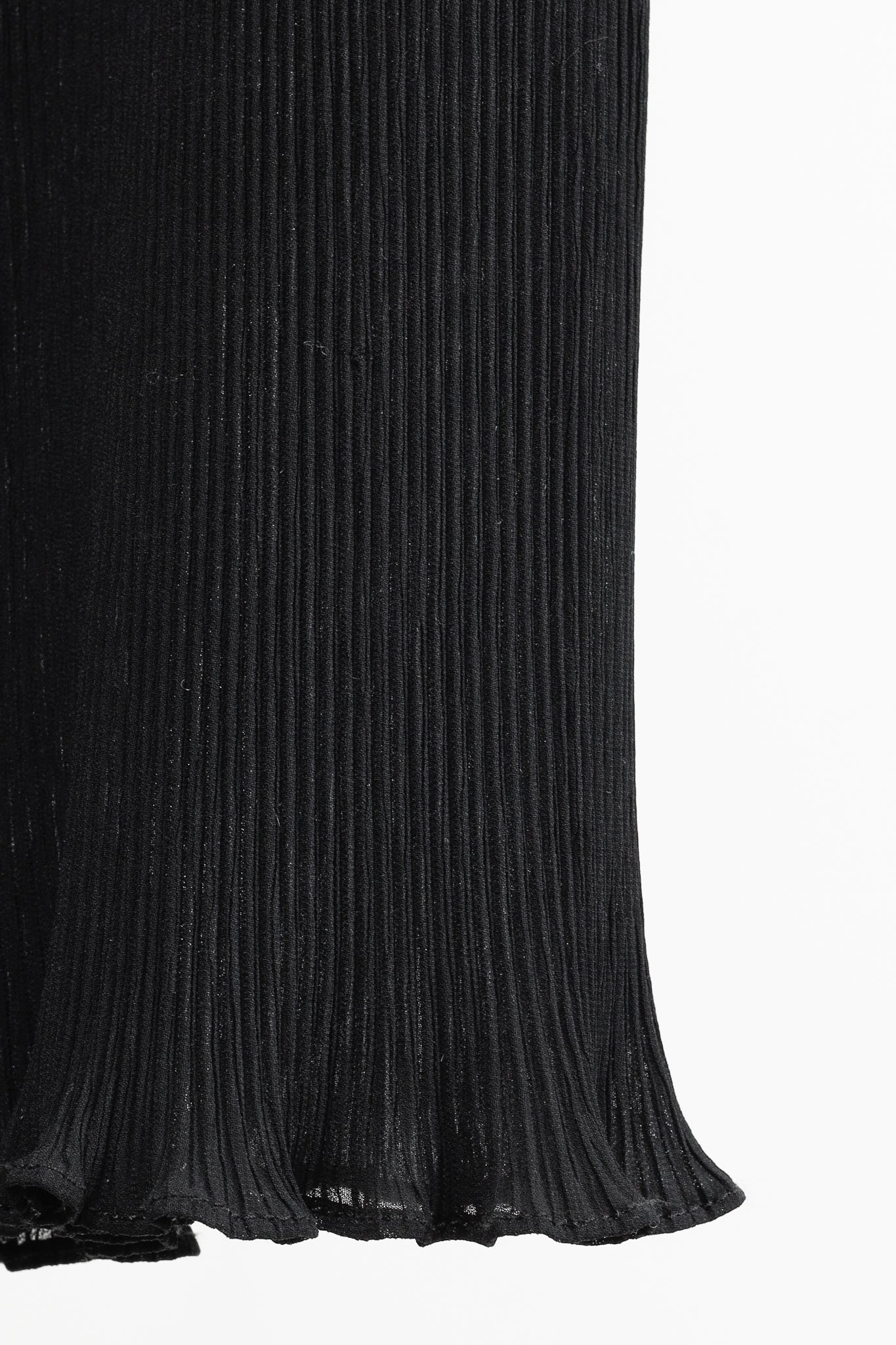 McQ Black Pleated Wide-Leg Lettuce-Hem Pants