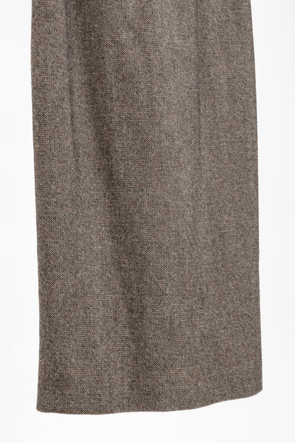 Alexander McQueen AW/05 Runway Brown Wool Tweed Crossover-Waist Dress