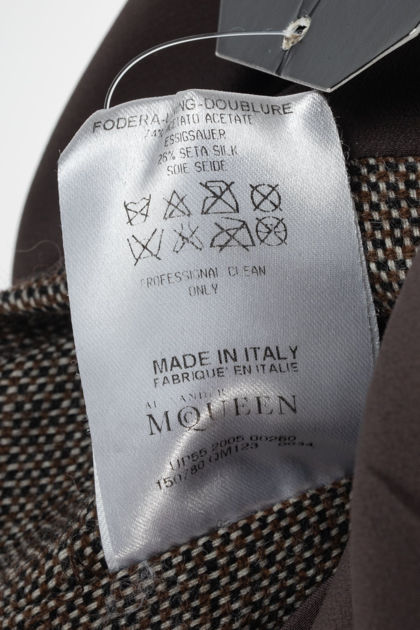 Alexander McQueen AW/05 Runway Brown Wool Tweed Crossover-Waist Dress