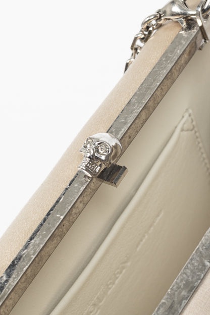 Alexander McQueen Champagne Crystal & Sequin-Embroidered Satin Evening Bag