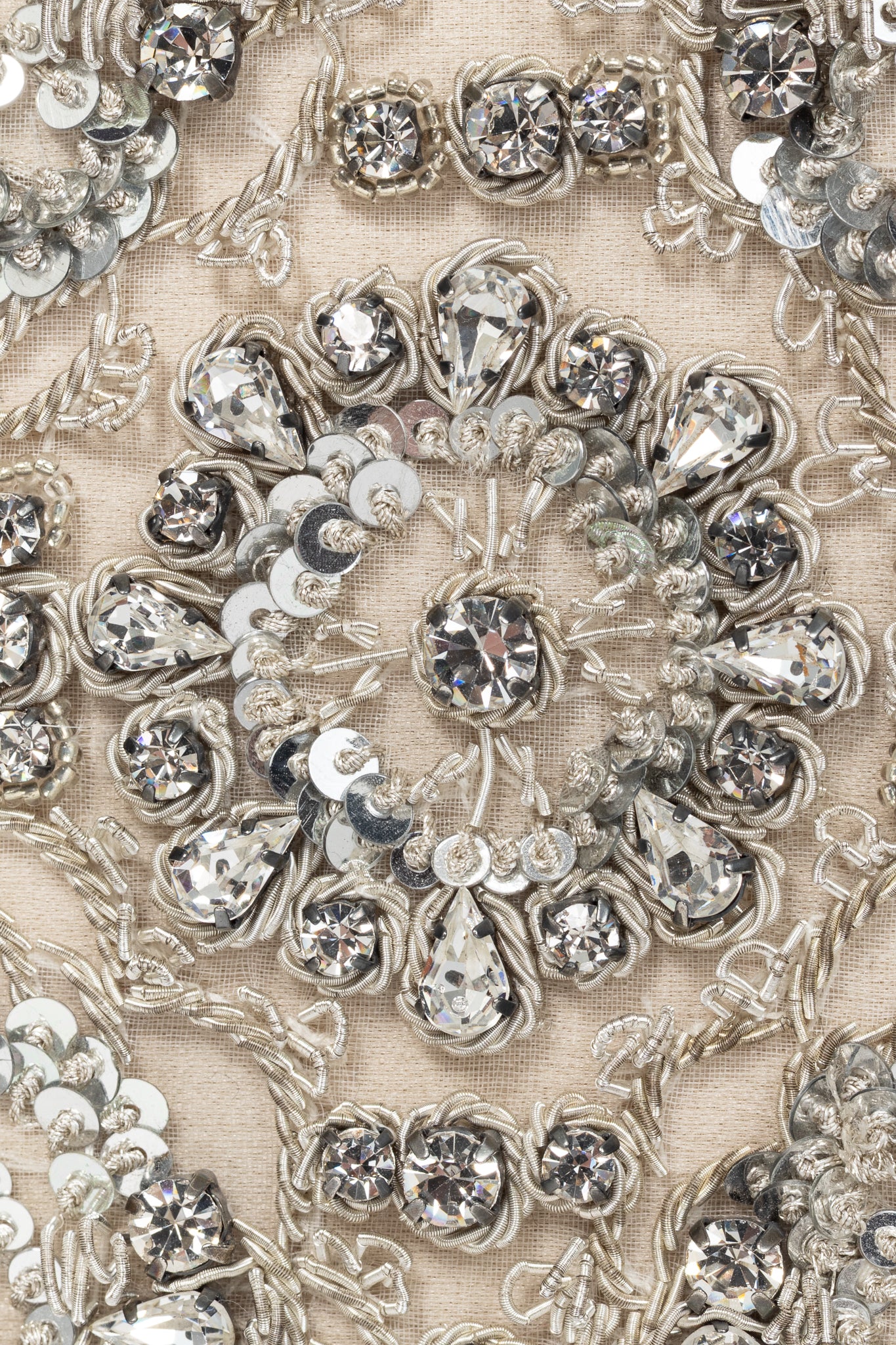 Alexander McQueen Champagne Crystal & Sequin-Embroidered Satin Evening Bag