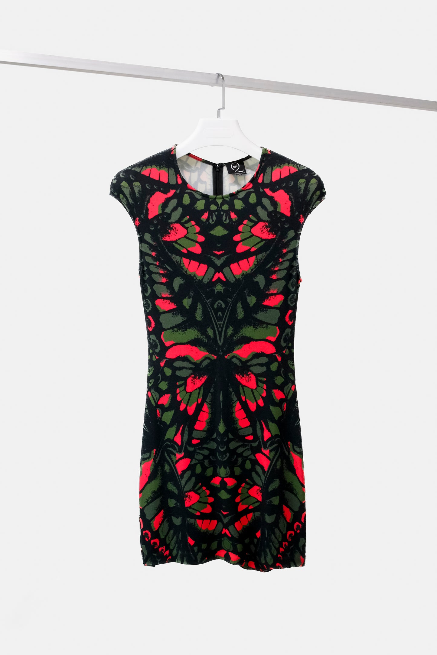 McQ Alexander McQueen SS/13 Butterfly Camouflage Jersey Cap Sleeve Dress