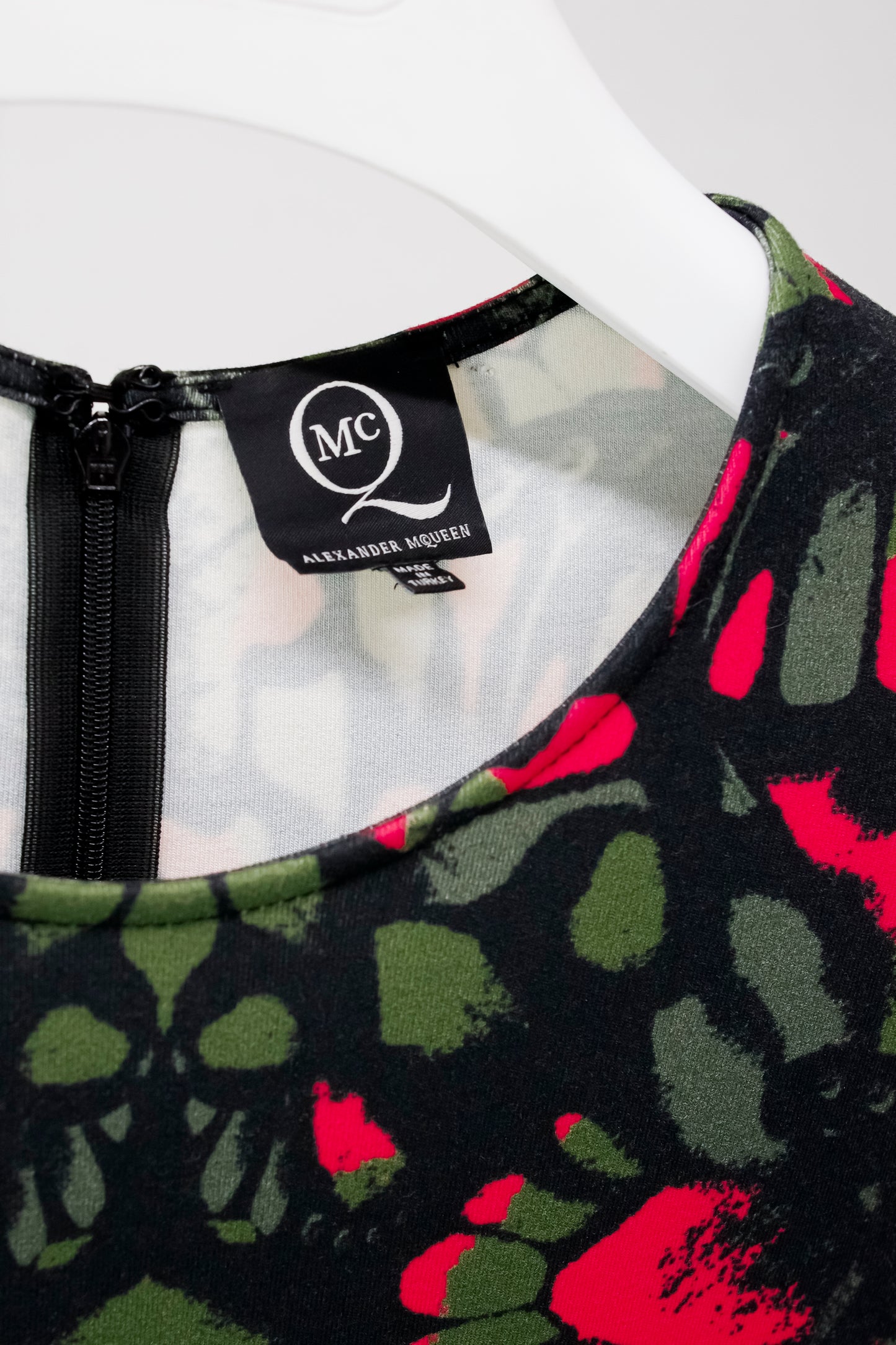 McQ Alexander McQueen SS/13 Butterfly Camouflage Jersey Cap Sleeve Dress