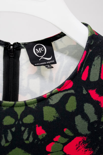 McQ Alexander McQueen SS/13 Butterfly Camouflage Jersey Cap Sleeve Dress
