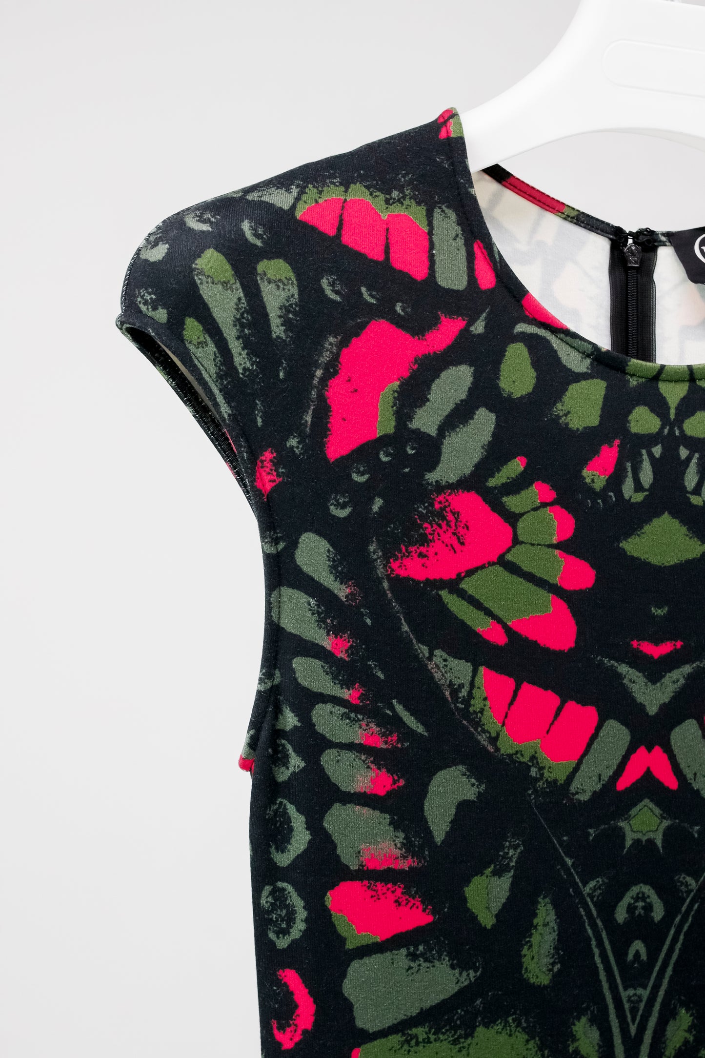 McQ Alexander McQueen SS/13 Butterfly Camouflage Jersey Cap Sleeve Dress