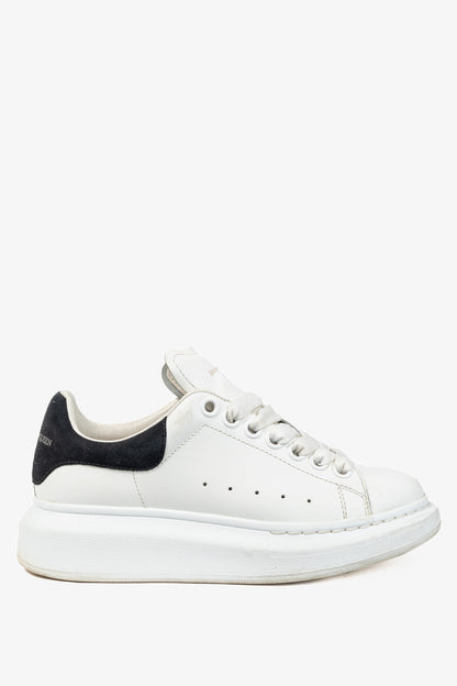 Alexander McQueen Oversized White Leather & Black Suede Lace-Up Sneakers