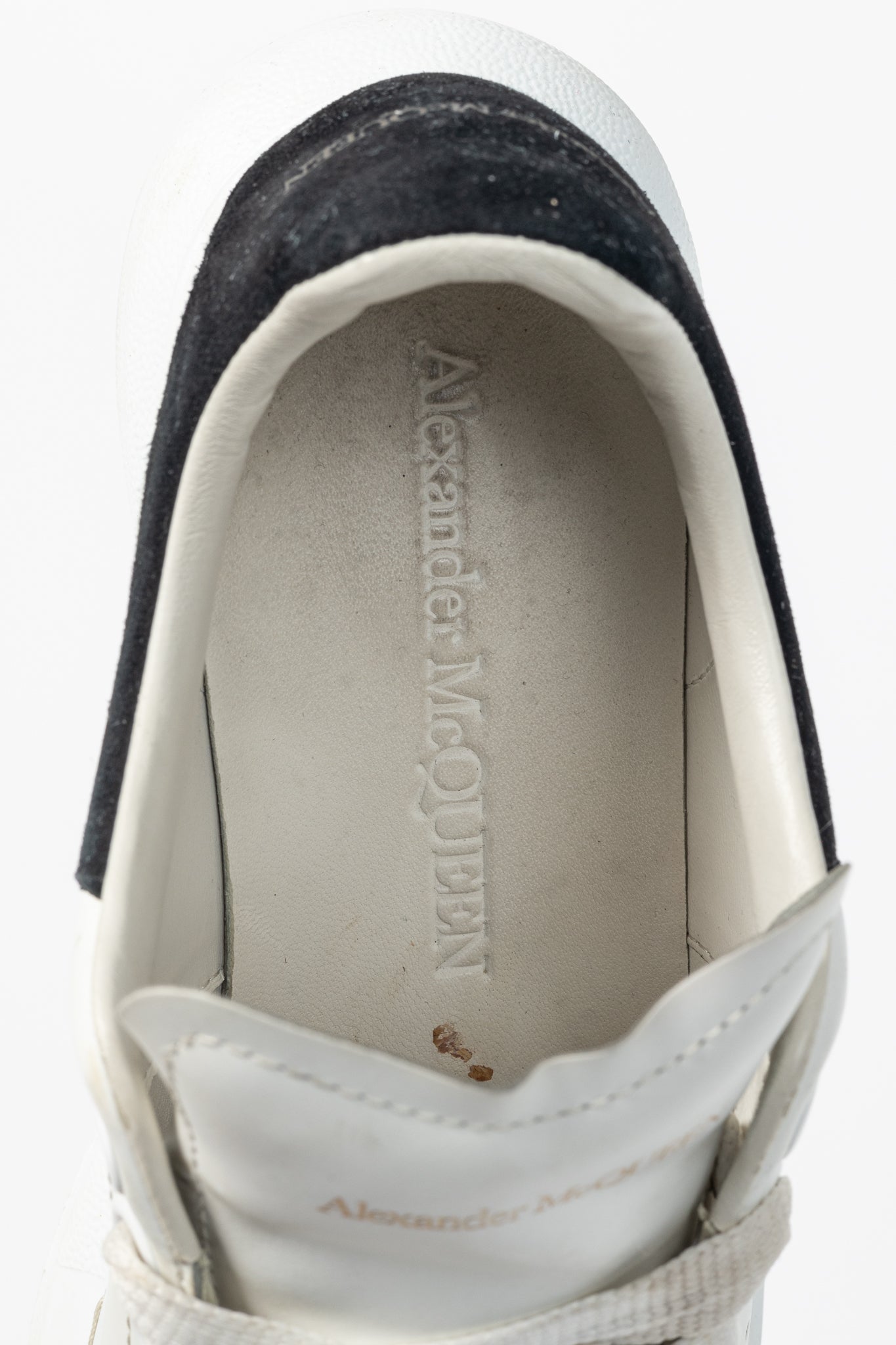 Alexander McQueen Oversized White Leather & Black Suede Lace-Up Sneakers