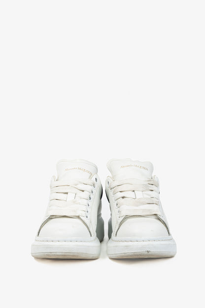 Alexander McQueen Oversized White Leather & Black Suede Lace-Up Sneakers