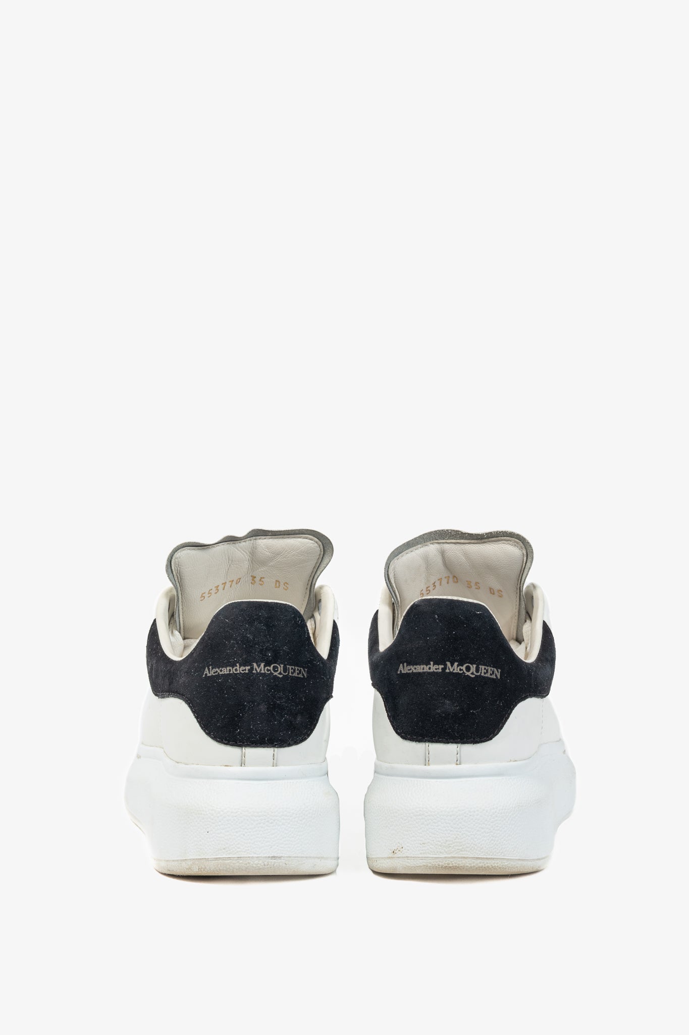 Alexander McQueen Oversized White Leather & Black Suede Lace-Up Sneakers