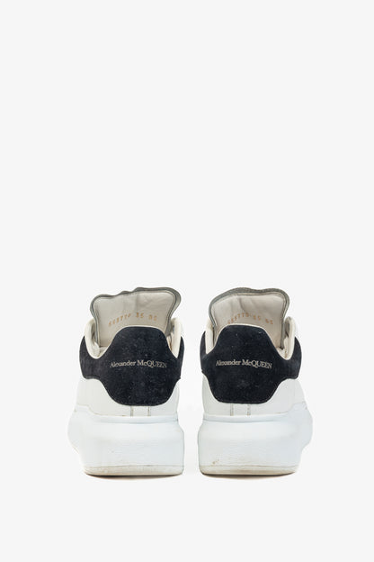 Alexander McQueen Oversized White Leather & Black Suede Lace-Up Sneakers