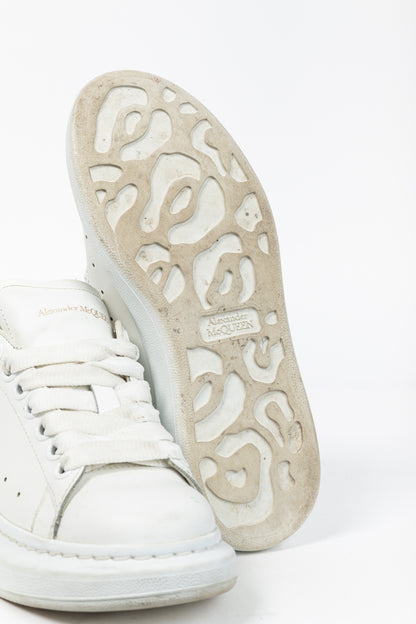 Alexander McQueen Oversized White Leather & Black Suede Lace-Up Sneakers