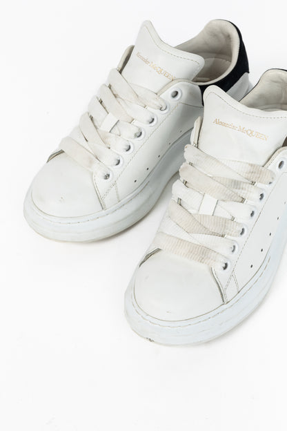 Alexander McQueen Oversized White Leather & Black Suede Lace-Up Sneakers