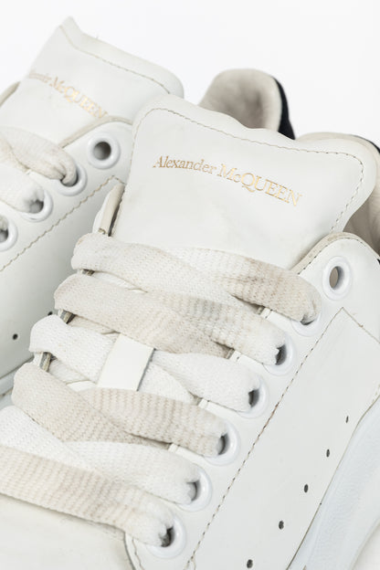 Alexander McQueen Oversized White Leather & Black Suede Lace-Up Sneakers