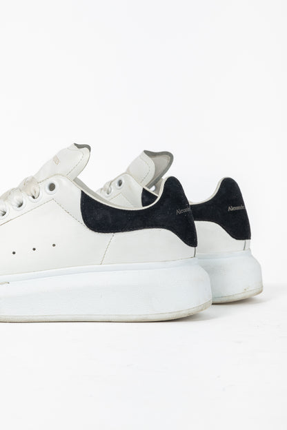 Alexander McQueen Oversized White Leather & Black Suede Lace-Up Sneakers