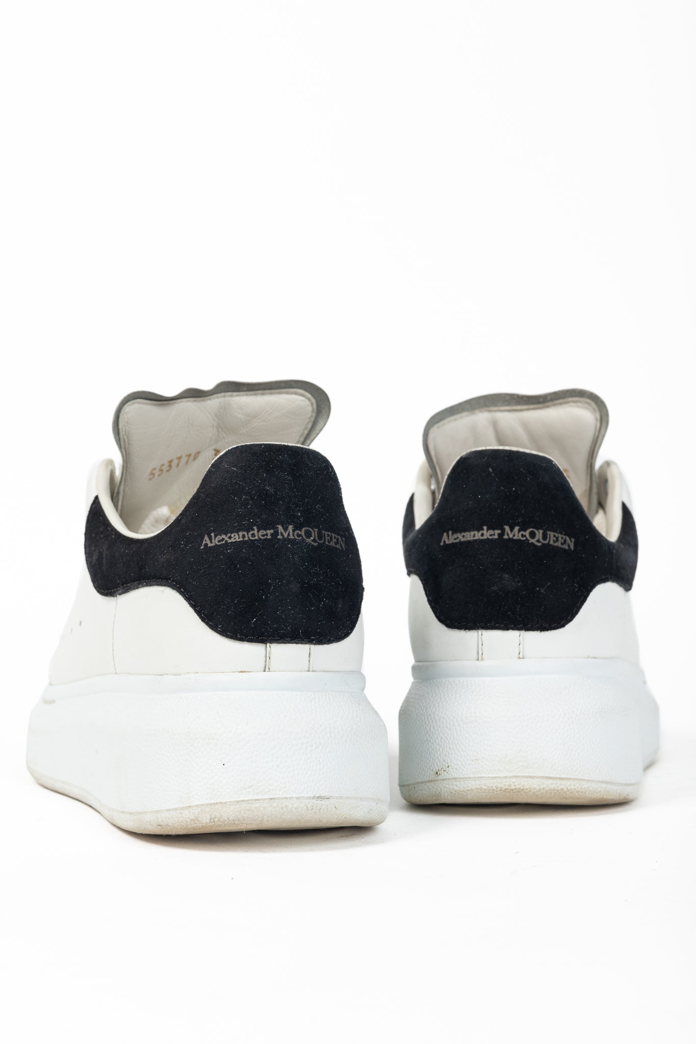 Alexander McQueen Oversized White Leather & Black Suede Lace-Up Sneakers