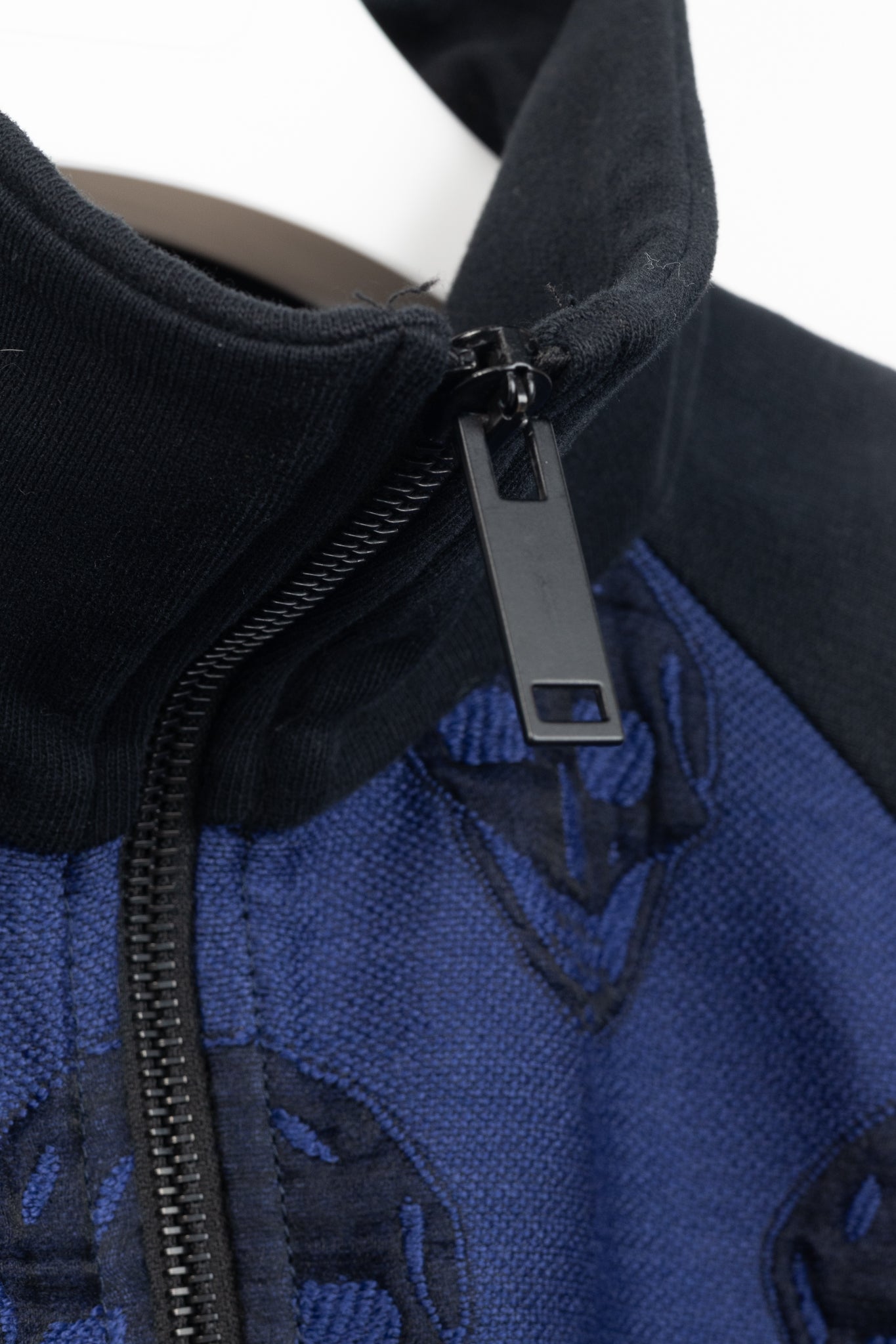 Alexander McQueen PF/15 Black & Blue Cotton Skull Sweatshirt Bomber