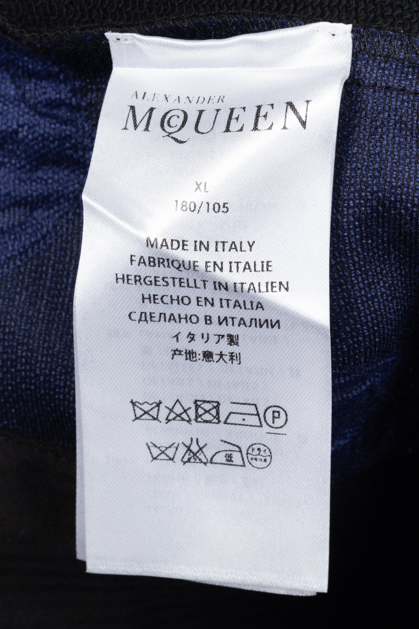 Alexander McQueen PF/15 Black & Blue Cotton Skull Sweatshirt Bomber