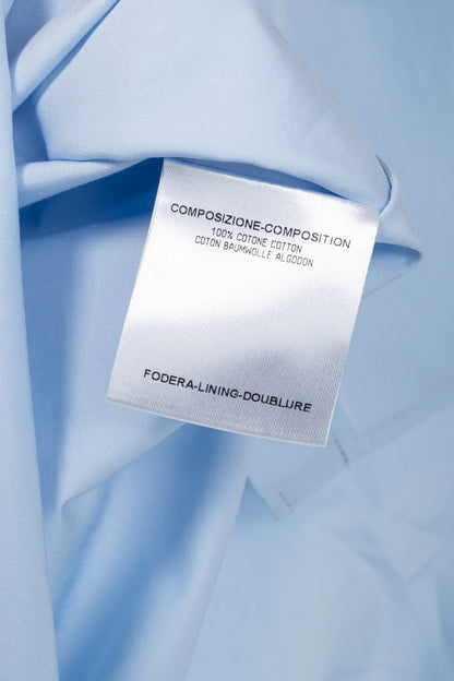 Alexander McQueen Blue Cotton-Poplin Grosgrain-Trim Buttoned Shirt