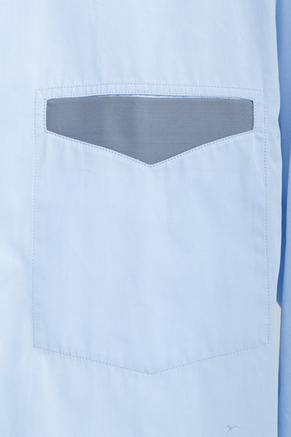 Alexander McQueen Blue Cotton-Poplin Grosgrain-Trim Buttoned Shirt