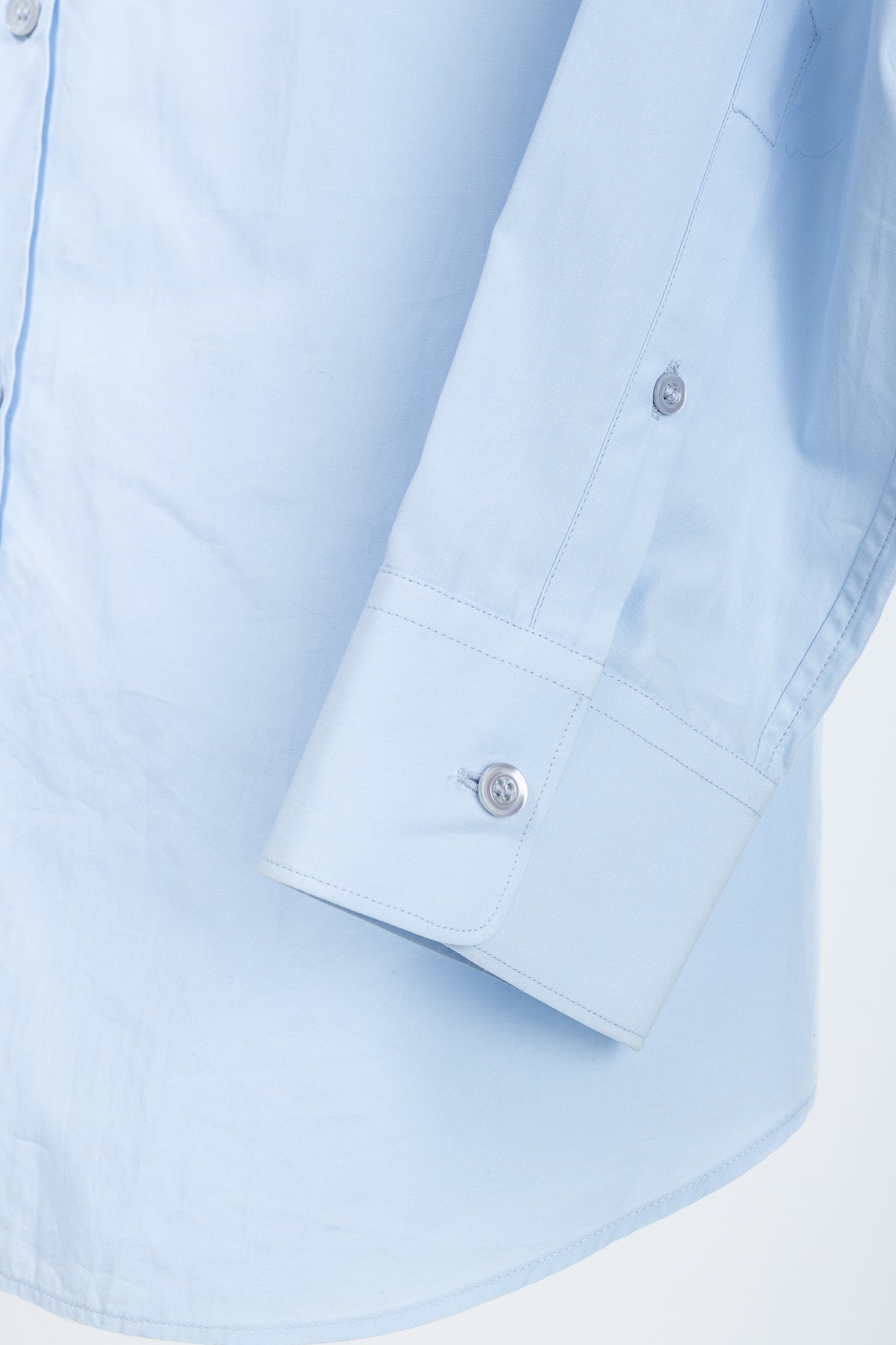 Alexander McQueen Blue Cotton-Poplin Grosgrain-Trim Buttoned Shirt