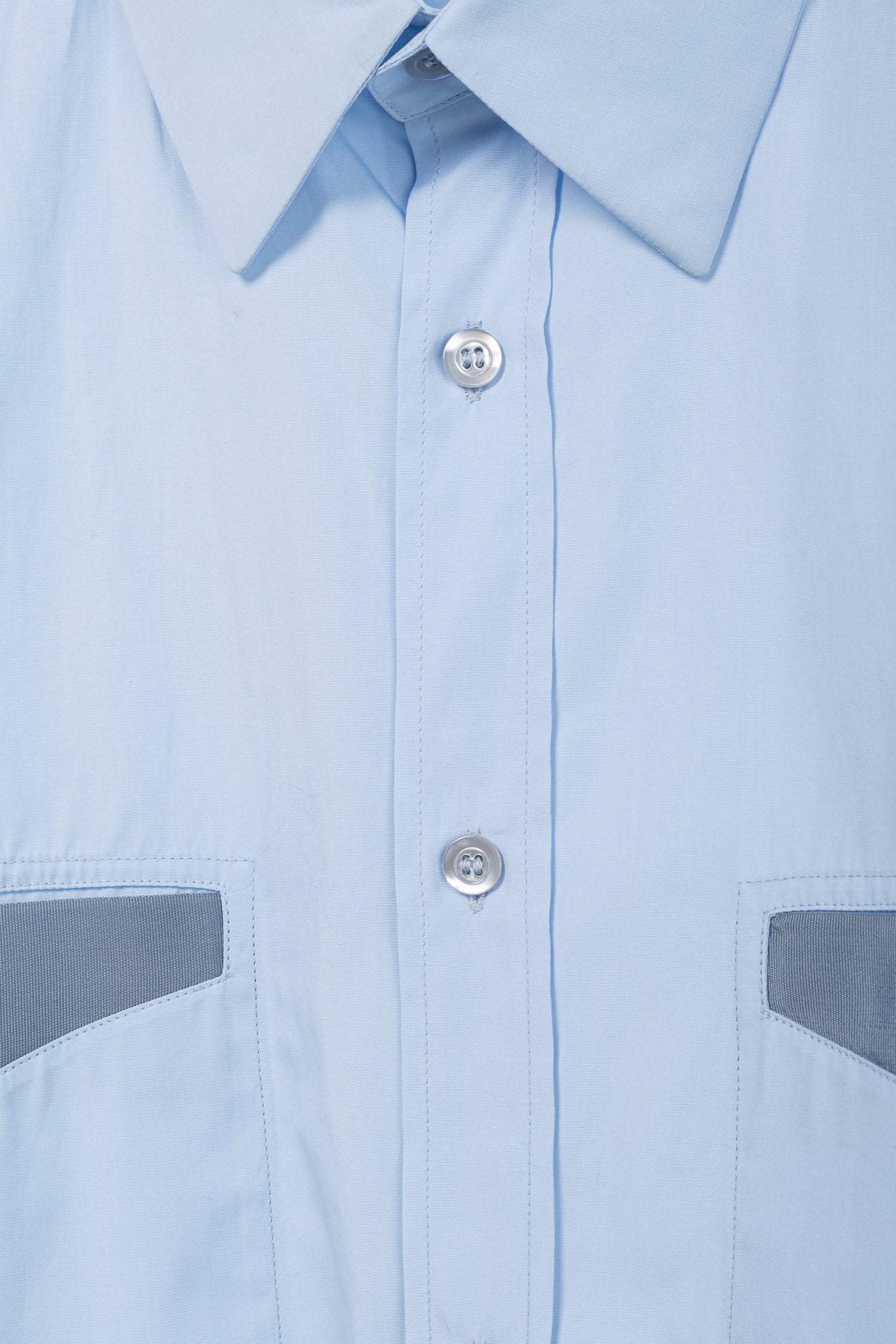 Alexander McQueen Blue Cotton-Poplin Grosgrain-Trim Buttoned Shirt