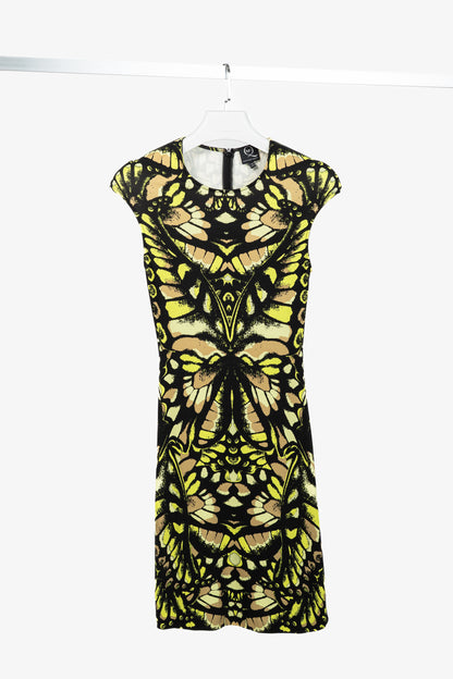 McQ Alexander McQueen Green Camouflage-Print Jersey Bodycon Dress