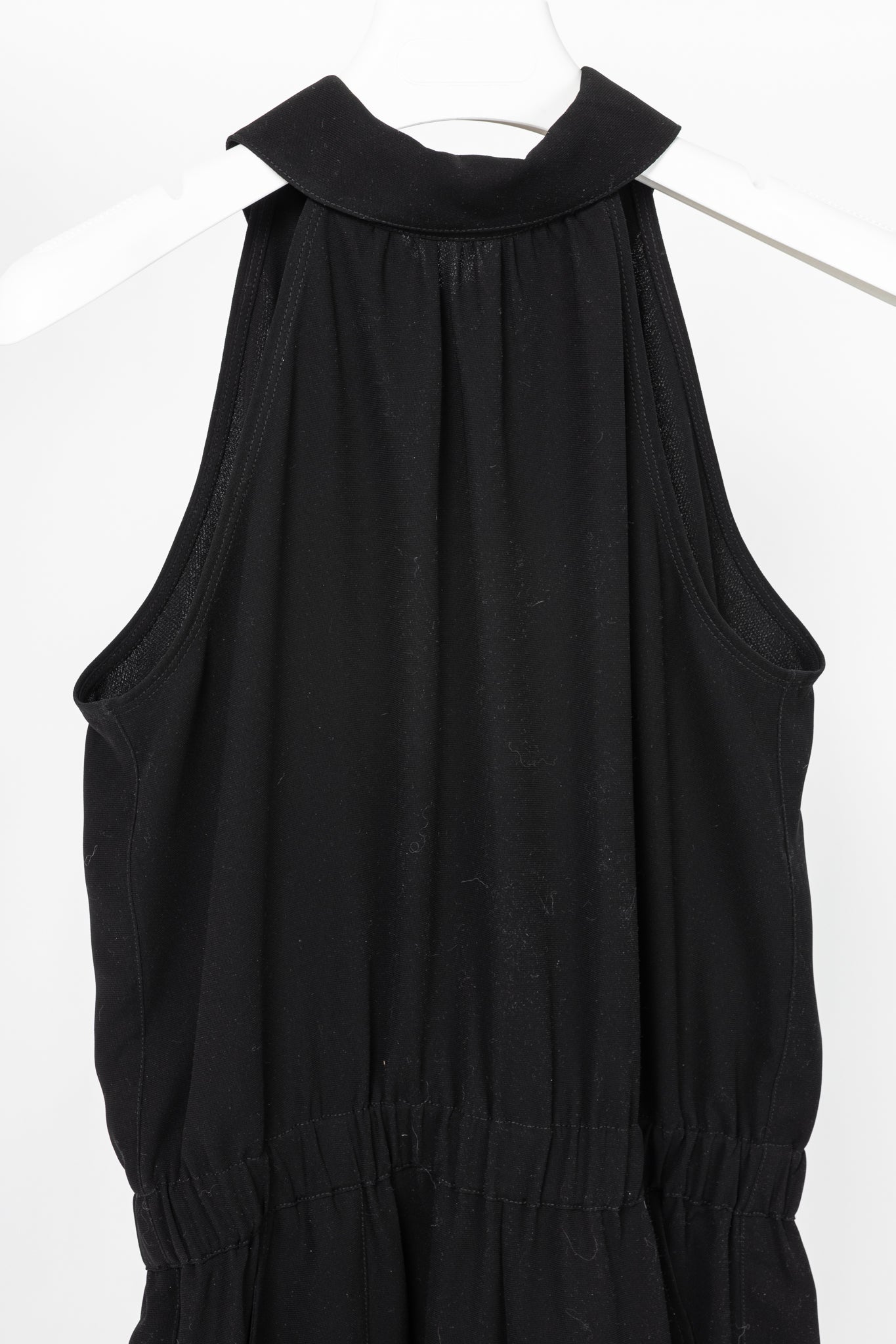 McQ by Alexander McQueen Black Poly Crepe Zipped Jumpsuit