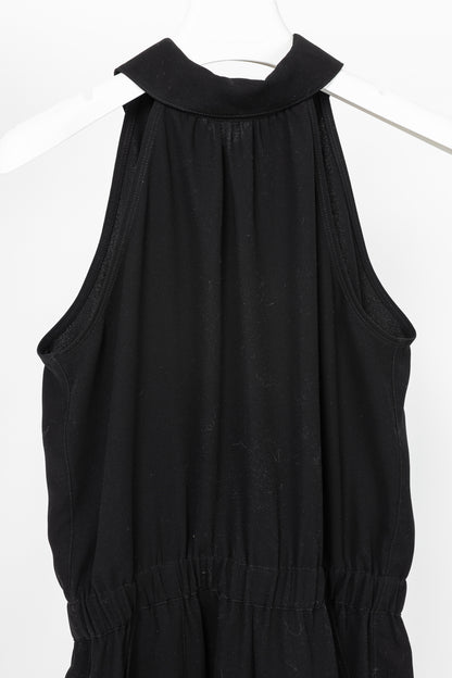 McQ by Alexander McQueen Black Poly Crepe Zipped Jumpsuit
