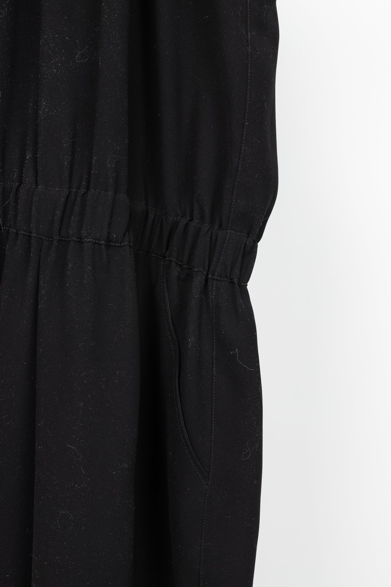 McQ by Alexander McQueen Black Poly Crepe Zipped Jumpsuit