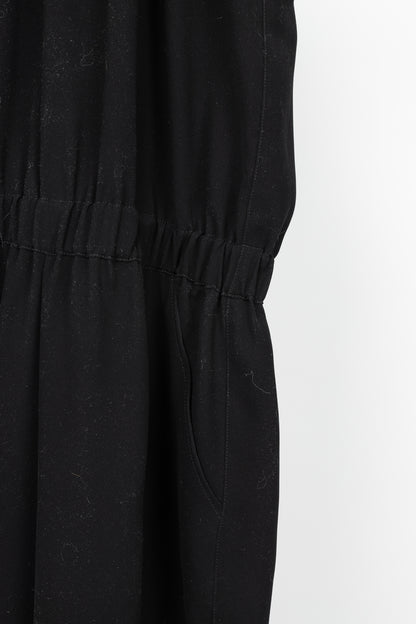 McQ by Alexander McQueen Black Poly Crepe Zipped Jumpsuit