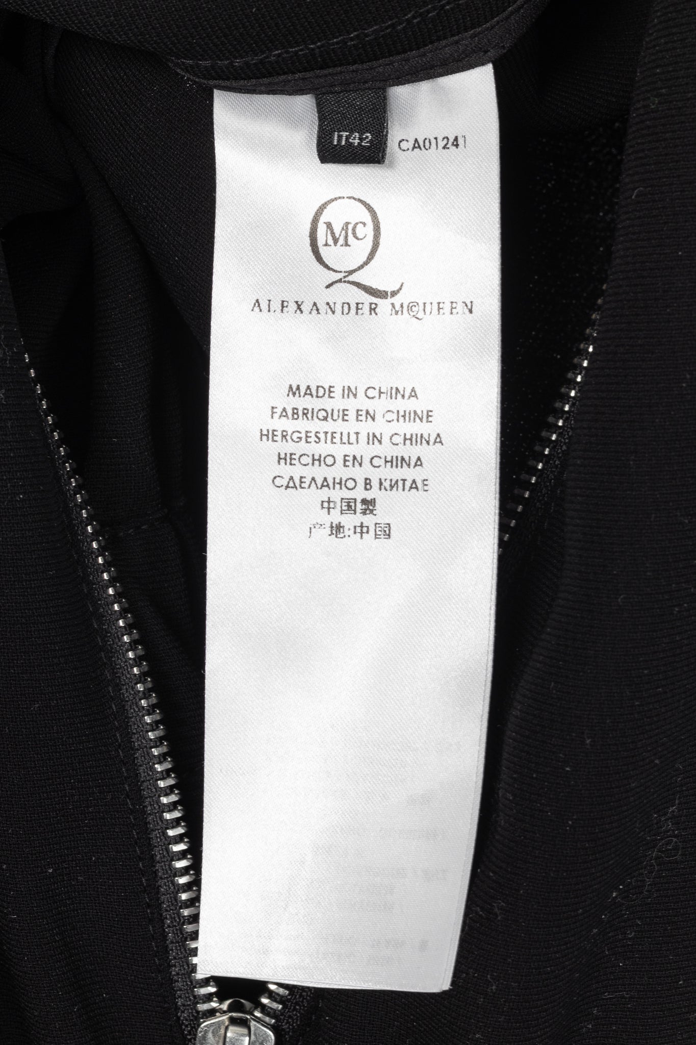 McQ by Alexander McQueen Black Poly Crepe Zipped Jumpsuit