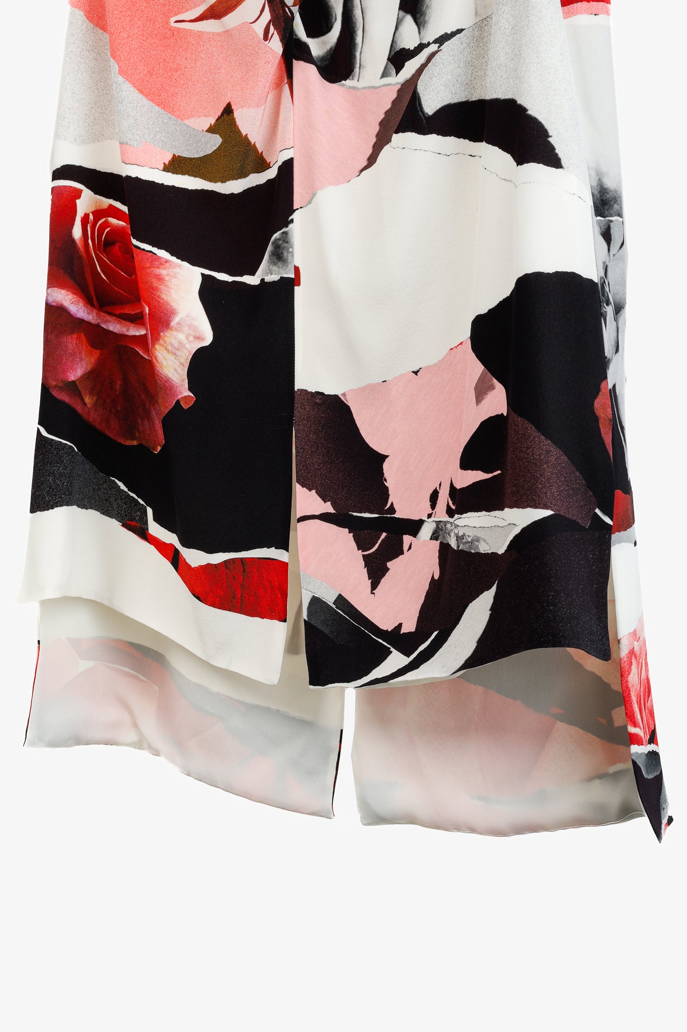Alexander McQueen PF/19 Torn Rose Ivory Floral Silk Tank