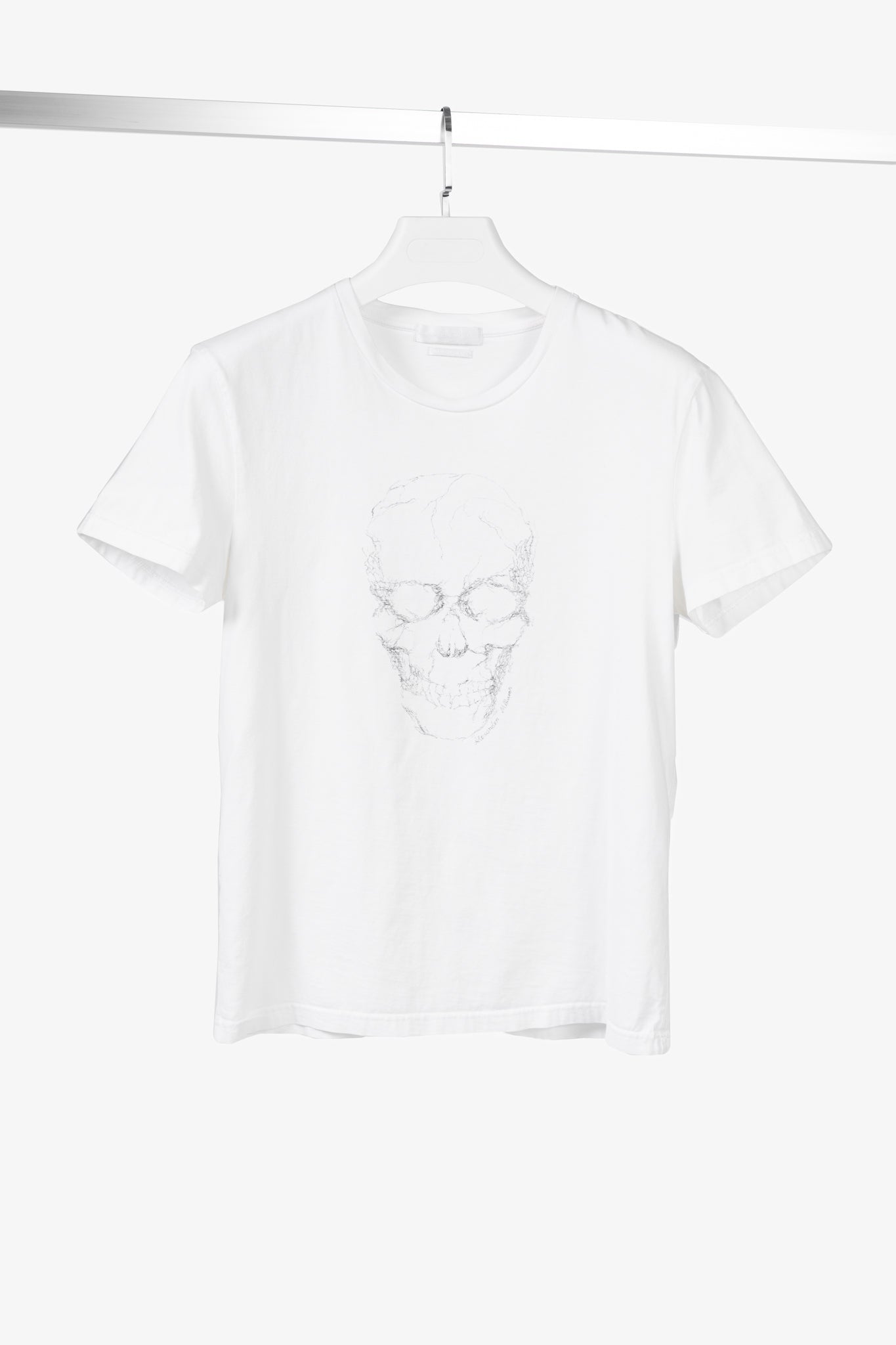 Alexander McQueen White Cotton Jersey Skull-Print T-Shirt