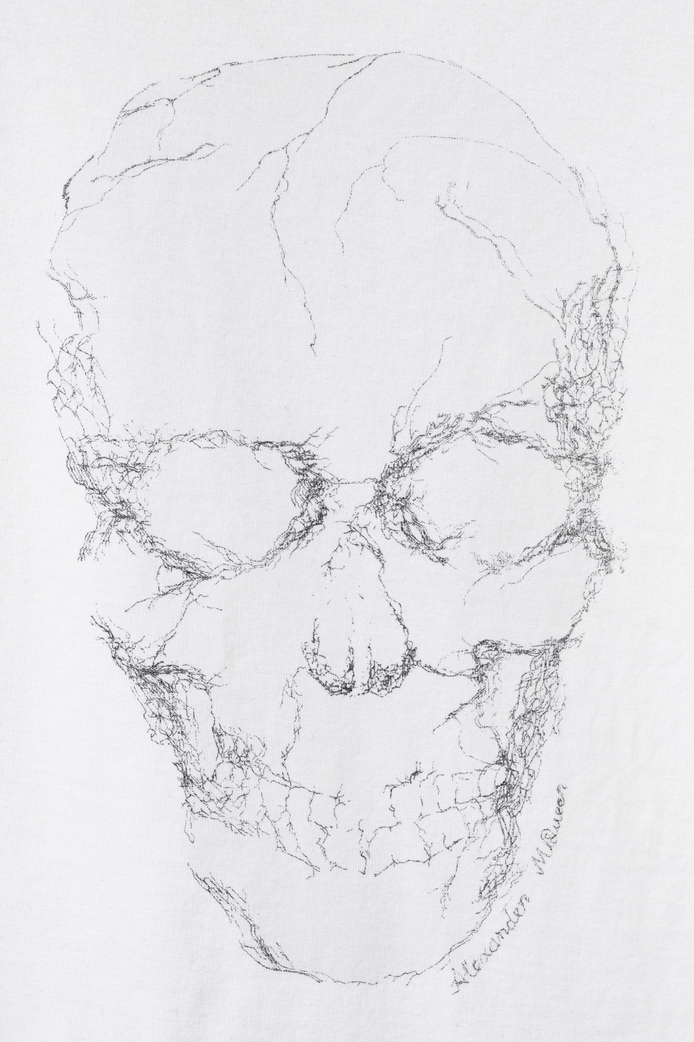 Alexander McQueen White Cotton Jersey Skull-Print T-Shirt