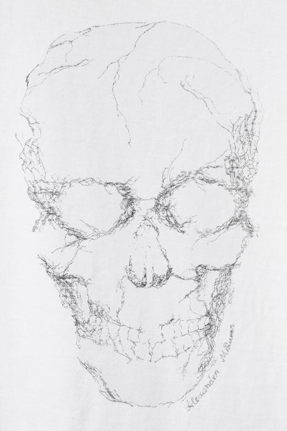 Alexander McQueen White Cotton Jersey Skull-Print T-Shirt