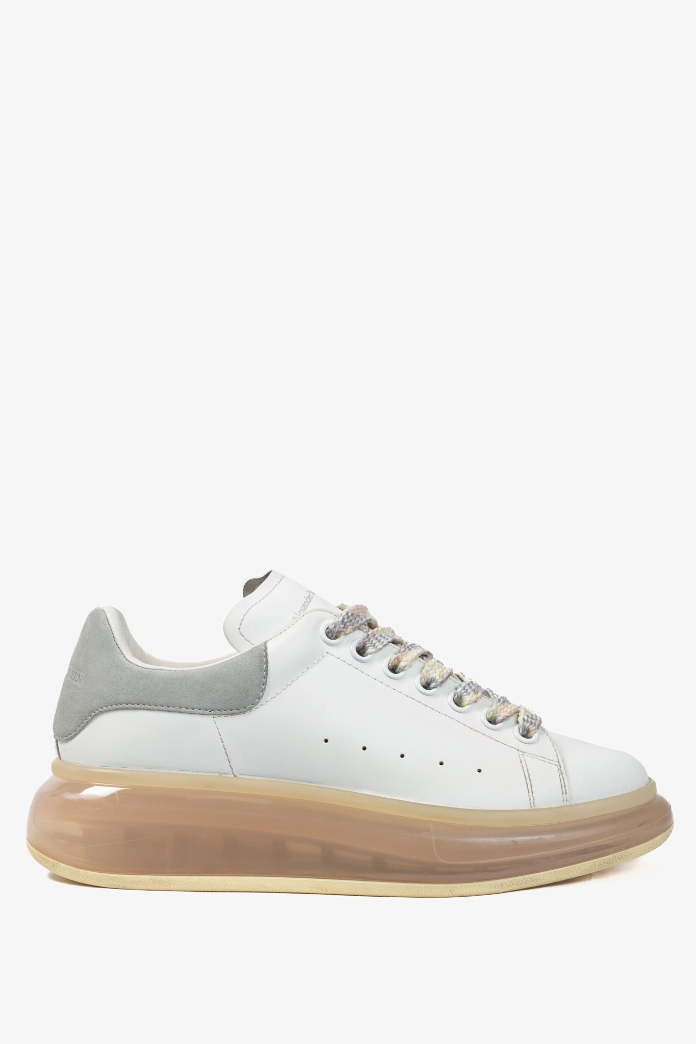 Alexander McQueen White Oversized Clear-Sole Lace-Up Sneakers