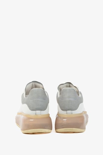 Alexander McQueen White Oversized Clear-Sole Lace-Up Sneakers