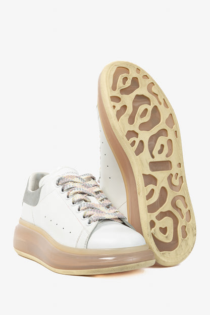 Alexander McQueen White Oversized Clear-Sole Lace-Up Sneakers