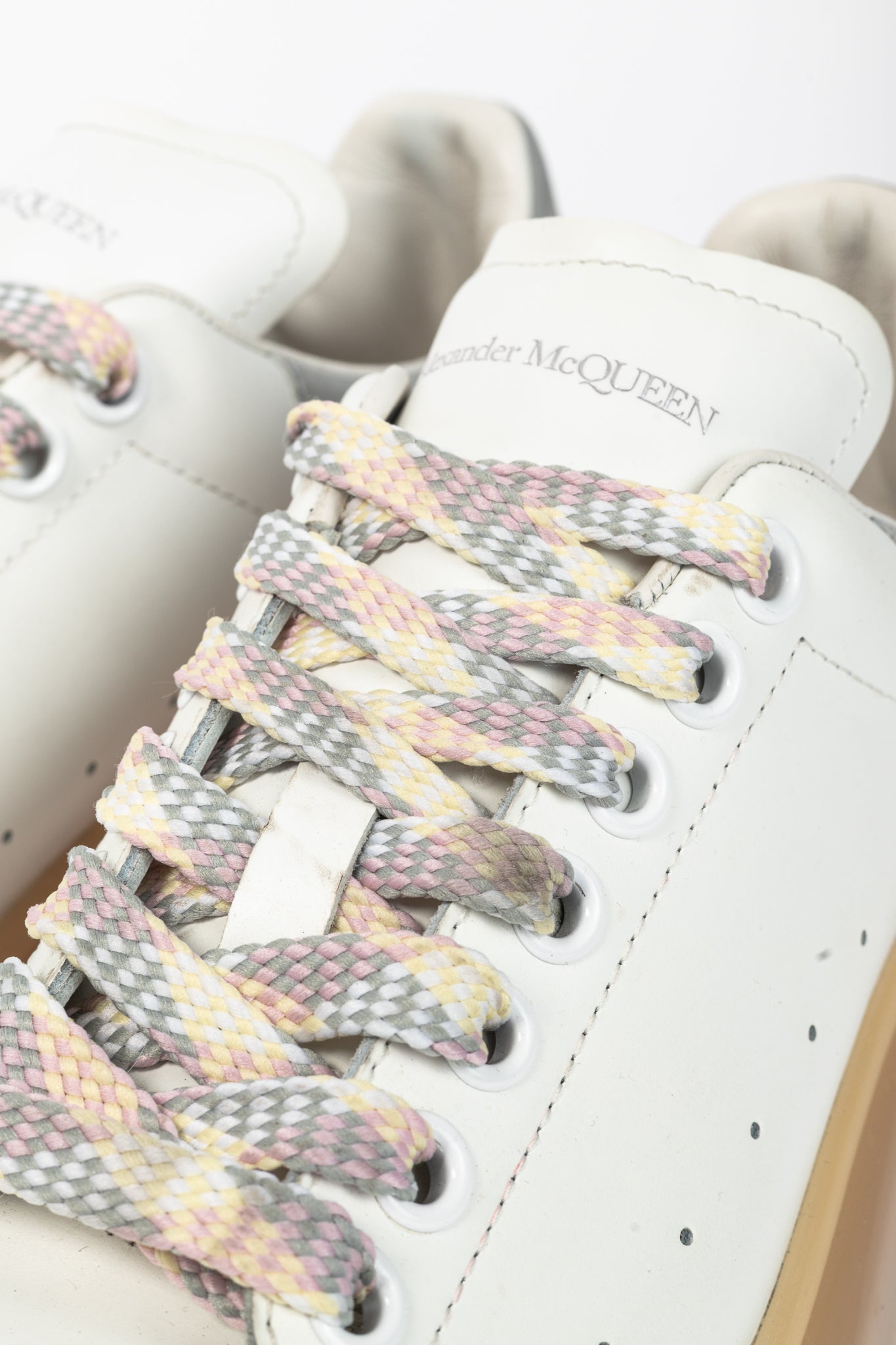 Alexander McQueen White Oversized Clear-Sole Lace-Up Sneakers