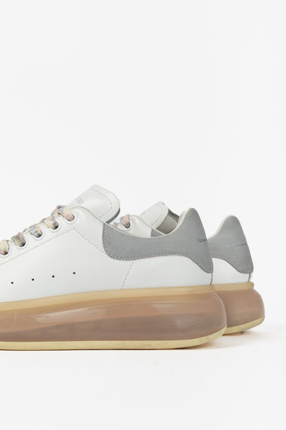 Alexander McQueen White Oversized Clear-Sole Lace-Up Sneakers