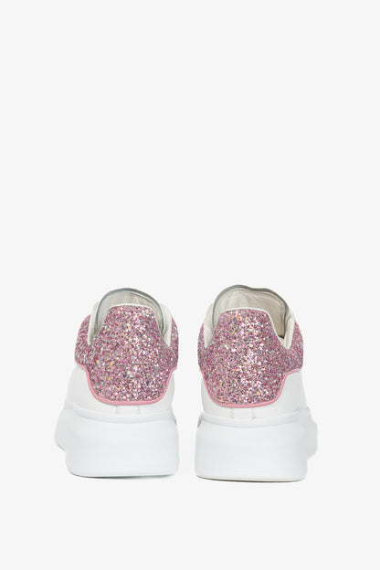 Alexander McQueen Larry White & Rose Glitter Lace-Up Sneakers