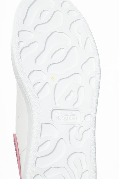Alexander McQueen Larry White & Rose Glitter Lace-Up Sneakers