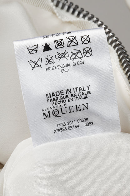 Alexander Mcqueen AW/11 Natural White Tweed Zip-Detail Cap-Sleeve Mini Dress