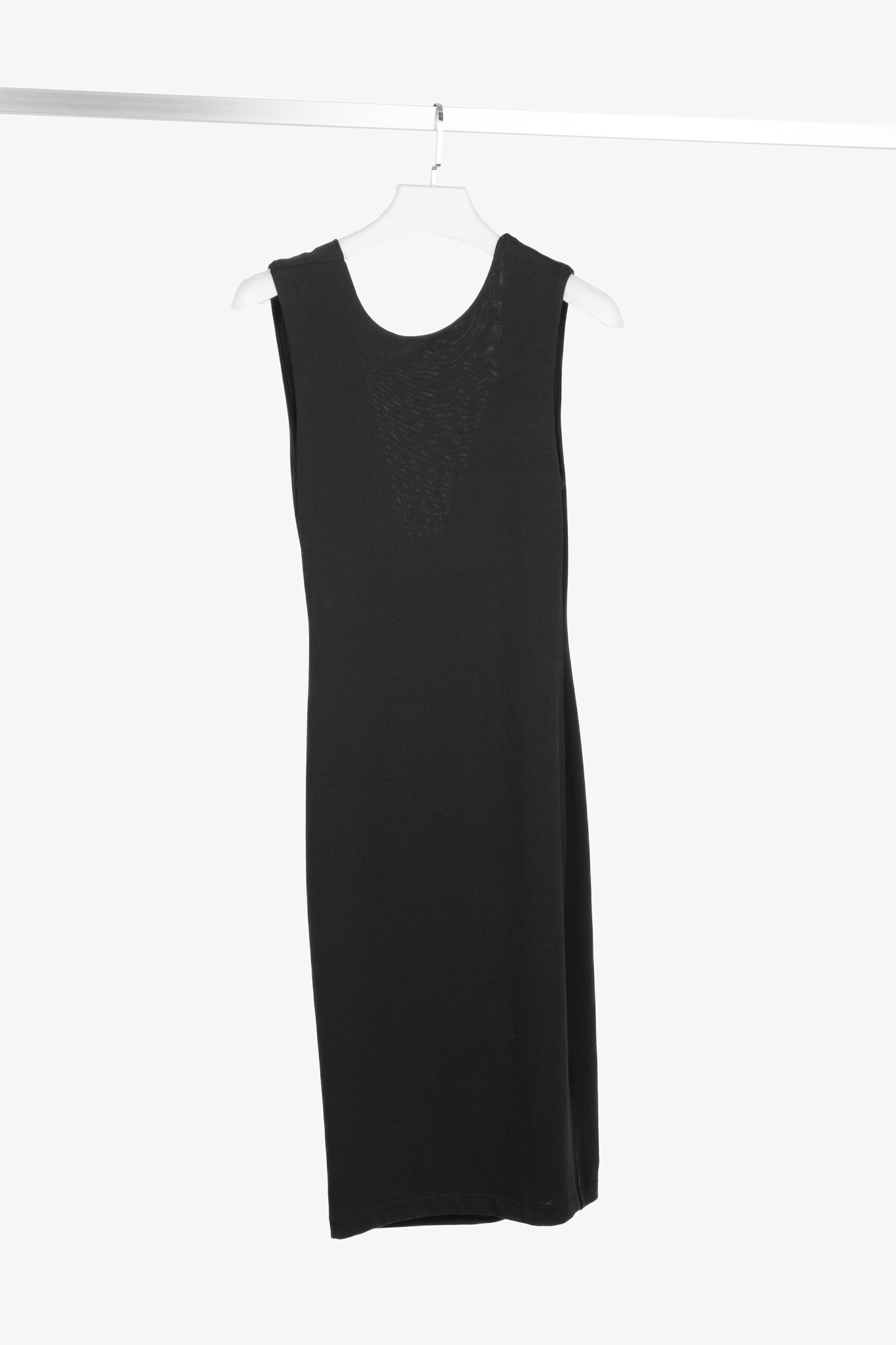 T by Alexander Wang Black Jersey Cowl-Back Midi Dress