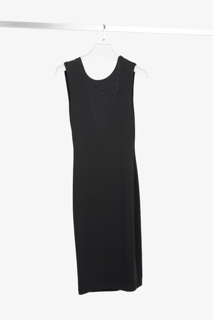 T by Alexander Wang Black Jersey Cowl-Back Midi Dress
