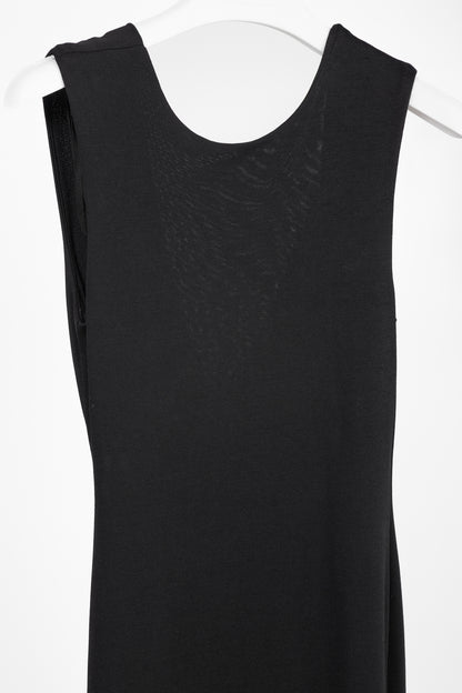 T by Alexander Wang Black Jersey Cowl-Back Midi Dress