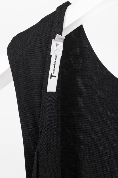 T by Alexander Wang Black Jersey Cowl-Back Midi Dress