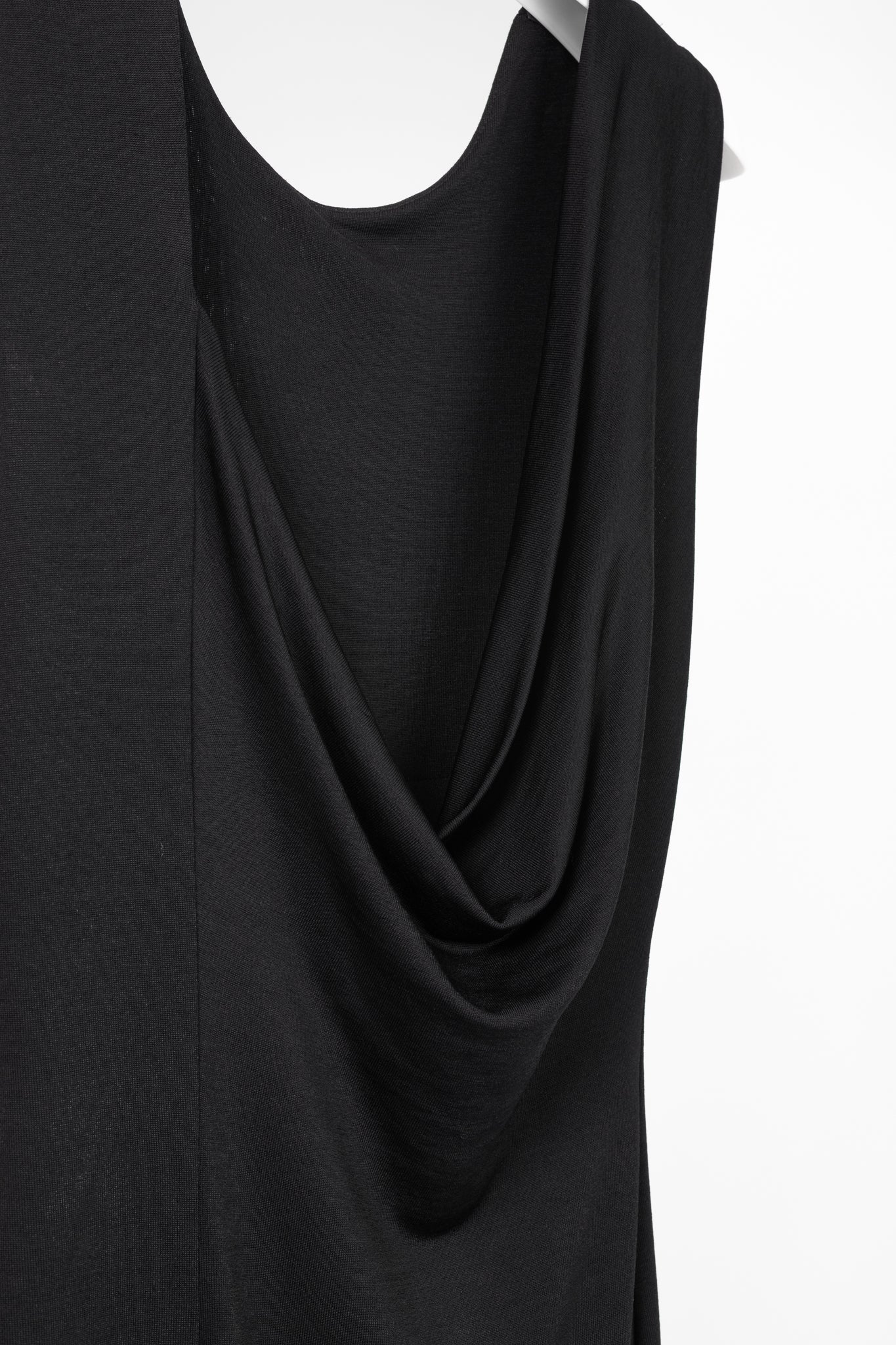 T by Alexander Wang Black Jersey Cowl-Back Midi Dress