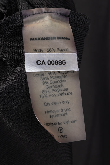 T by Alexander Wang Black Jersey Cowl-Back Midi Dress